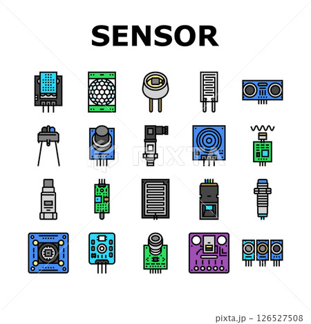 sensor module iot infrared icons set vector 126527508