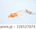 dirty sauce  stain on shirt from drinking in freetime. stain for cleaning concept 126527874