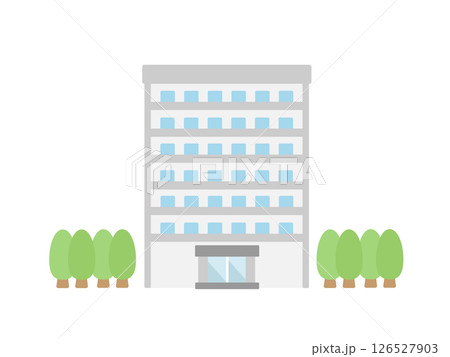 ビル  マンション  建物  イラスト 126527903