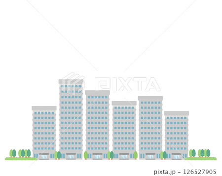マンション  高層ビル  街並み  建物  イラスト 126527905