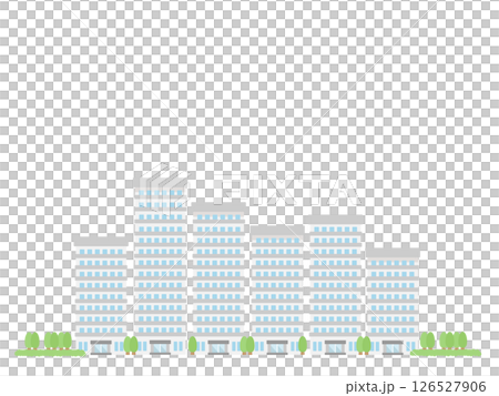 Apartment, high-rise building, streetscape, building, illustration 126527906