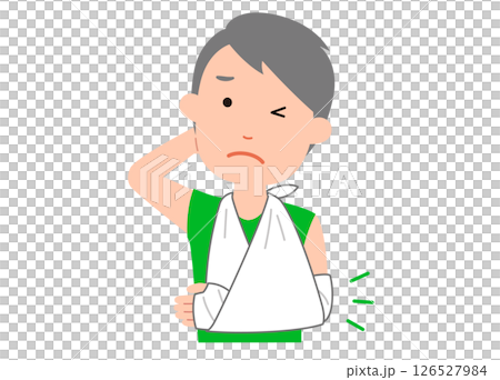 Man with broken arm and cast, upper body Man with broken arm and cast, upper body 126527984