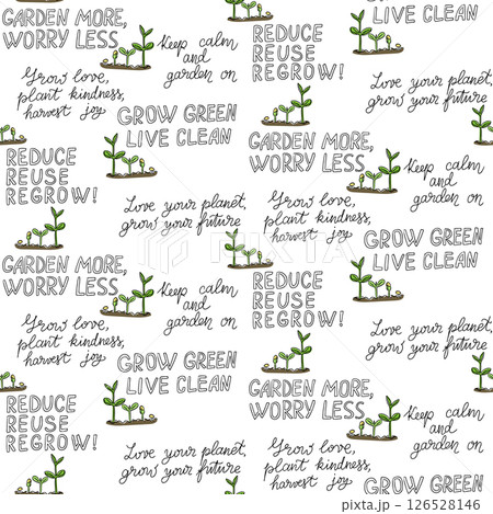 Seamless ecothemed pattern with hand drawn sprouts 126528146