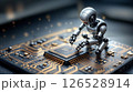 High-Tech Microchip Repair by Miniature Droids 126528914