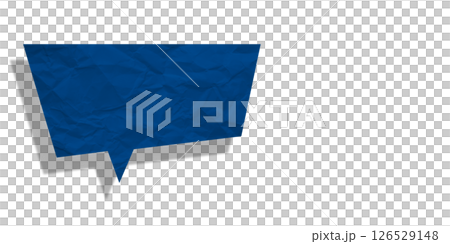 Blue speech bubble crumpled paper isolated on transparent background Blue speech bubble crumpled paper isolated on transparent background 126529148