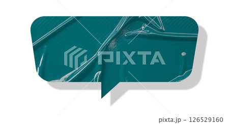 Green speech bubble crumpled paper isolated on transparent background 126529160
