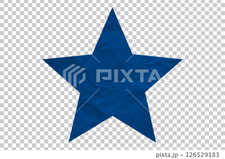 Crumpled blue star pattern stickers, separated on a transparent background. 126529183