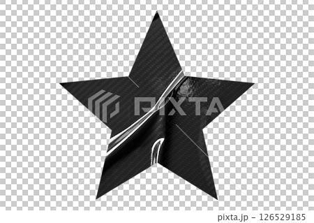 Crumpled black star pattern stickers, separated on a transparent background. Crumpled black star pattern stickers, separated on a transparent background. 126529185