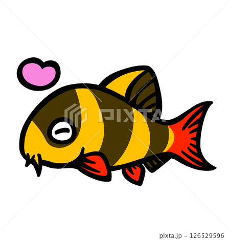 シンプルなよろこぶクラウンローチのイラスト シンプルなよろこぶクラウンローチのイラスト 126529596