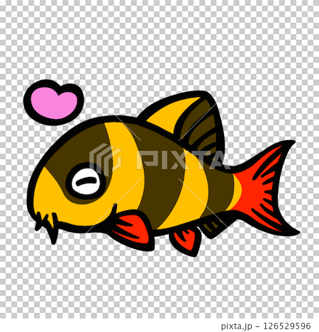 シンプルなよろこぶクラウンローチのイラスト シンプルなよろこぶクラウンローチのイラスト 126529596