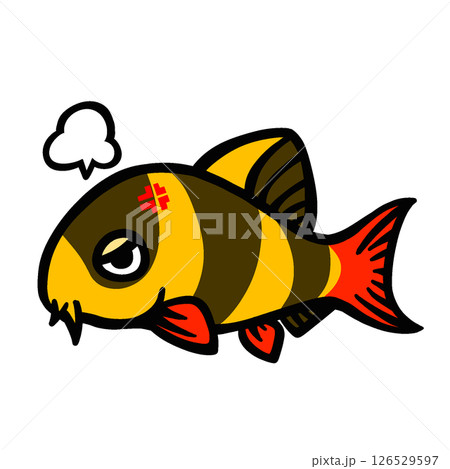 シンプルな怒るクラウンローチのイラスト シンプルな怒るクラウンローチのイラスト 126529597