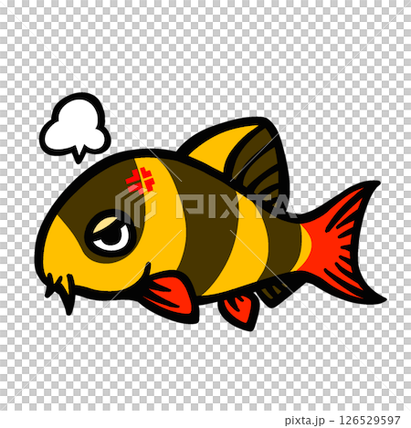 シンプルな怒るクラウンローチのイラスト シンプルな怒るクラウンローチのイラスト 126529597