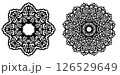 2種類の円形レース(黒) 126529649