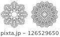 2種類の円形レース(黒縁の白抜き) 126529650