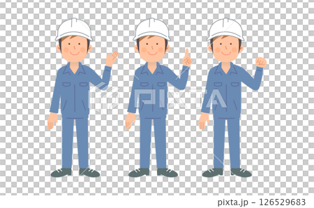 Construction worker full body illustration set_Full body 02_Uniform 01 Construction worker full body illustration set_Full body 02_Uniform 01 126529683
