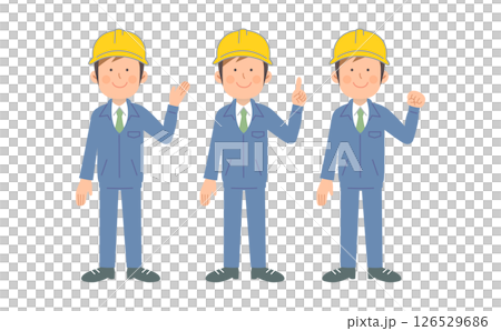 Construction worker full body illustration set_Full body 02_Uniform 02 126529686