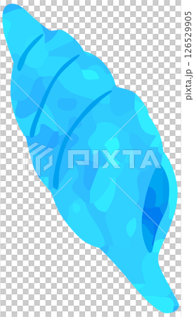 巻貝のイラスト 貝殻 青色 縦長 ベクター素材 巻貝のイラスト 貝殻 青色 縦長 ベクター素材 126529905
