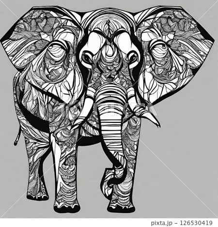 シンプルなゾウのイラスト シンプルなゾウのイラスト 126530419