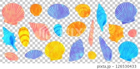 Colorful seashell illustration set vector material 126530433
