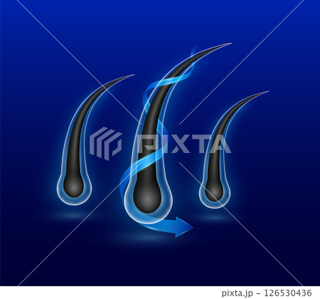 Hair and arrow blue wrapped around. Keratin serum or vitamin biotin minerals make soft and shiny. Follicles from brittleness, damage. Hair structure repair shampoo salon treatment care ads. Vector. Hair and arrow blue wrapped around. Keratin serum or vitamin biotin minerals make soft and shiny. Follicles from brittleness, damage. Hair structure repair shampoo salon treatment care ads. Vector. 126530436