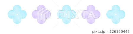 水色と紫の花びらのライン 126530445