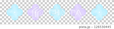 水色と紫の花びらのライン 126530445