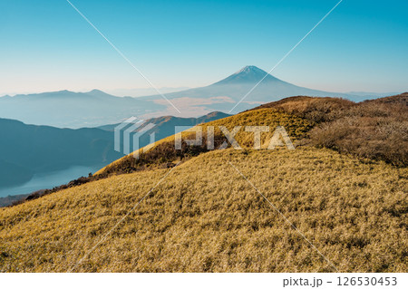 Mount Fuji View from Hakone Mototsumiya Shrine Trail Mount Fuji View from Hakone Mototsumiya Shrine Trail 126530453