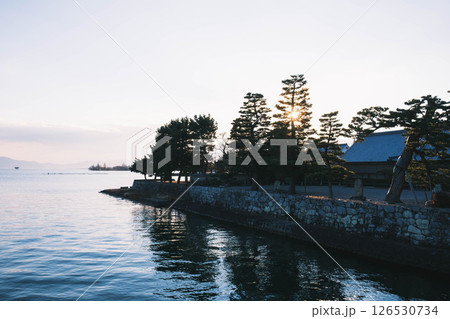 [満月寺浮御堂]琵琶湖の美しい風景 126530734