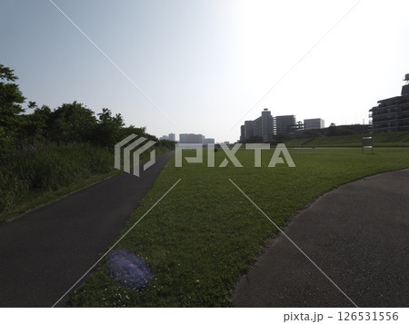 都市の中の広々とした河川敷、東京都大田区「多摩川河川敷」 都市の中の広々とした河川敷、東京都大田区「多摩川河川敷」 126531556