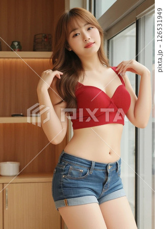 若い女性のポートレート 126531949