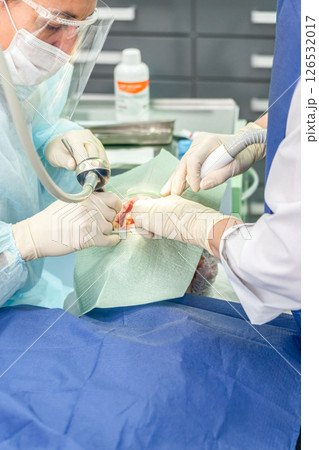 Dental procedure in a modern clinic focusing on patient care and advanced technology 126532017