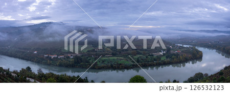 Douro Valley River View Lamego Portugal Vineyard Landscape. 126532123