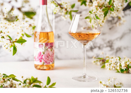 Rose wine glass Rose wine glass 126532736