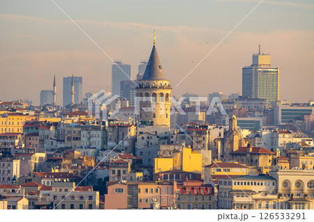 Beautiful landscape of Istanbul Galata Tower. Travel Beautiful landscape of Istanbul Galata Tower. Travel 126533291