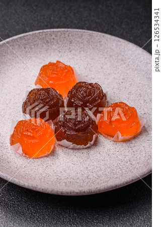 Jelly candies or homemade marmalade with different flavors Jelly candies or homemade marmalade with different flavors 126534341