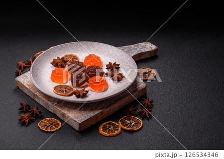Jelly candies or homemade marmalade with different flavors Jelly candies or homemade marmalade with different flavors 126534346