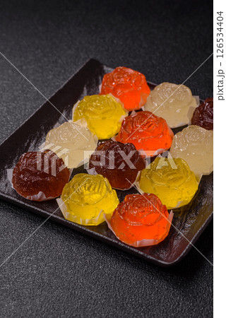 Jelly candies or homemade marmalade with different flavors Jelly candies or homemade marmalade with different flavors 126534404