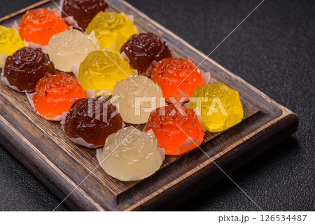 Jelly candies or homemade marmalade with different flavors Jelly candies or homemade marmalade with different flavors 126534487