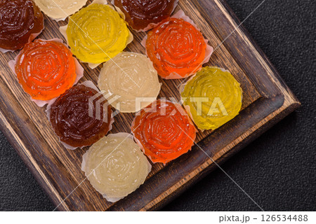 Jelly candies or homemade marmalade with different flavors Jelly candies or homemade marmalade with different flavors 126534488