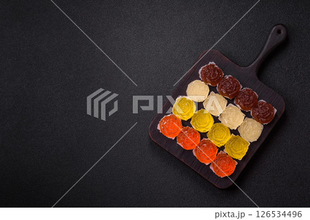 Jelly candies or homemade marmalade with different flavors Jelly candies or homemade marmalade with different flavors 126534496