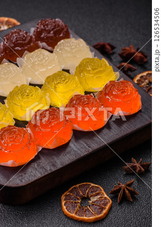 Jelly candies or homemade marmalade with different flavors Jelly candies or homemade marmalade with different flavors 126534506