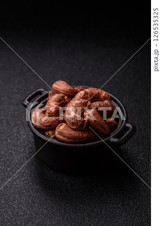 Cashew nuts in shell in bowl Cashew nuts in shell in bowl 126535325