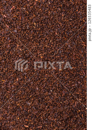 Black tea dry crushed in bowl Black tea dry crushed in bowl 126535483