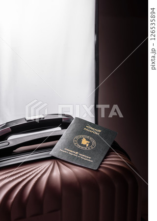 International passport of a citizen of Bangladesh on a suitcase International passport of a citizen of Bangladesh on a suitcase 126535894