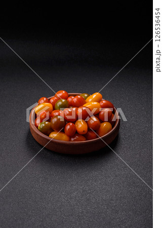 Tomatoes of different colors as a vegetable meal Tomatoes of different colors as a vegetable meal 126536454