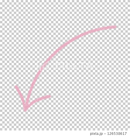簡單的粉紅色彎曲箭頭插圖（手繪、蠟筆風格）圖標 126538617