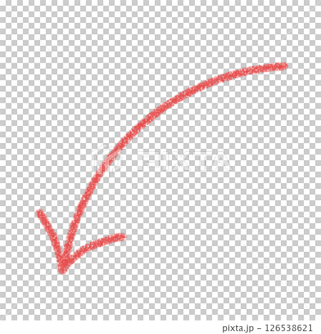 紅色彎曲箭頭插畫手繪蠟筆風格圖標 126538621