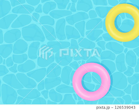 夏のプールに浮かぶ浮き輪のイラスト 夏のプールに浮かぶ浮き輪のイラスト 126539043