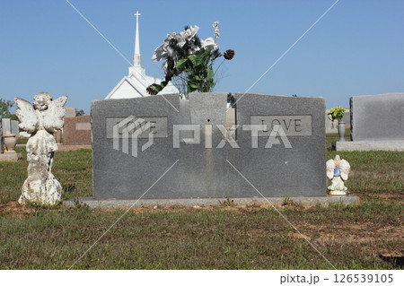 Love on Granite Headstone in Cemetery Death of Love Concept Love on Granite Headstone in Cemetery Death of Love Concept 126539105