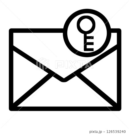 鍵マークが付いたセキュリティ強化のメールアイコン 126539240